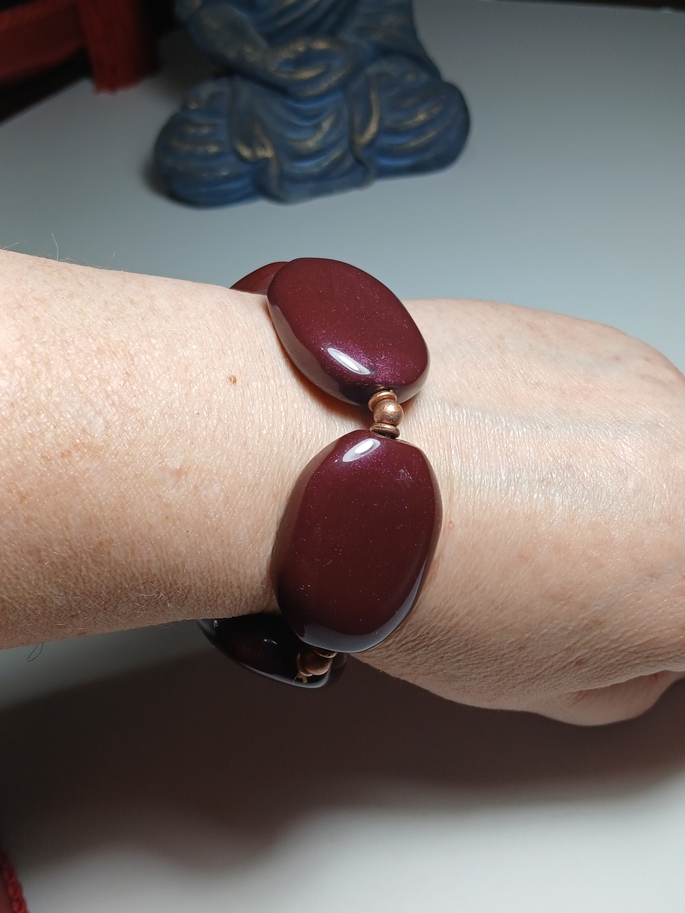 Women’s Chunky Maroon Bracelet - Quartz - Picture 4 of 4